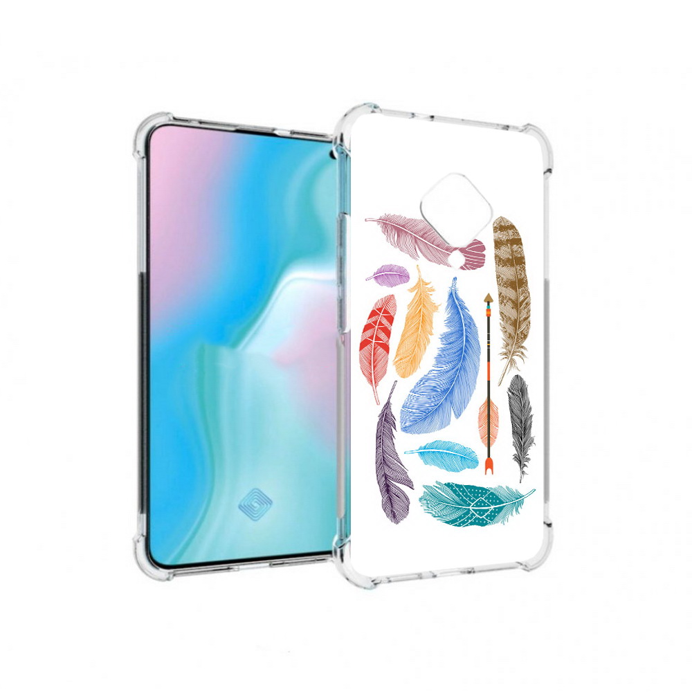 

Чехол MyPads Tocco для Vivo S5 разноцветные перья (PT226962.406.572), Прозрачный, Tocco