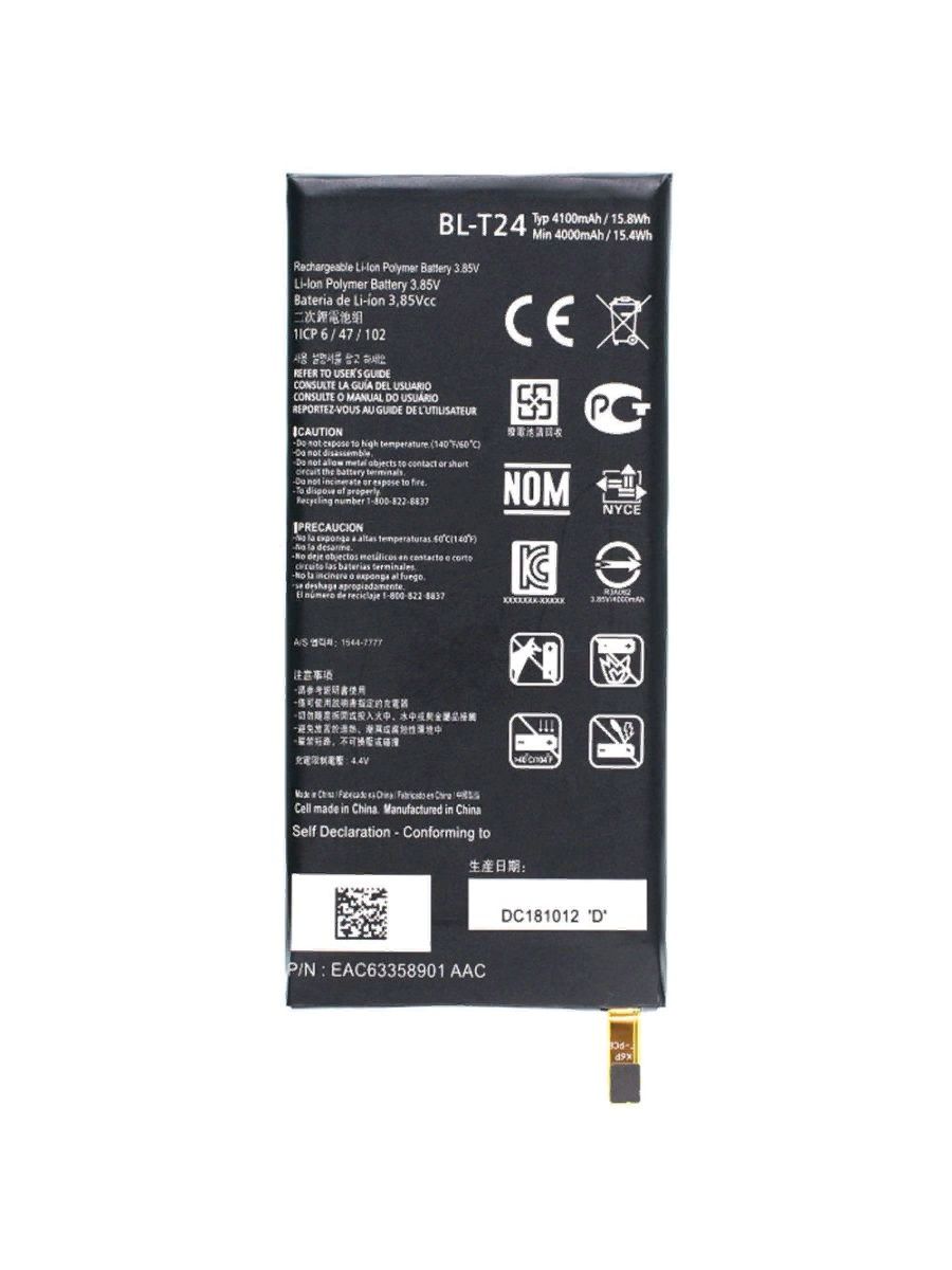 

Аккумуляторная батарея BL-T24 для LG K212, K220 4100 mAh / 15.79Wh 3,85V