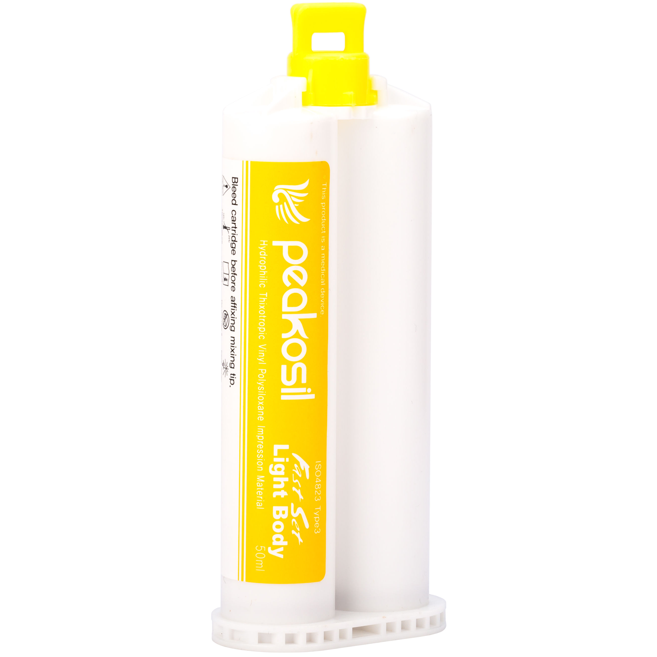 

Слепочная масса PEAKOSIL Light Body Fast Set А-силикон низкой вязкости 50 мл, Желтый