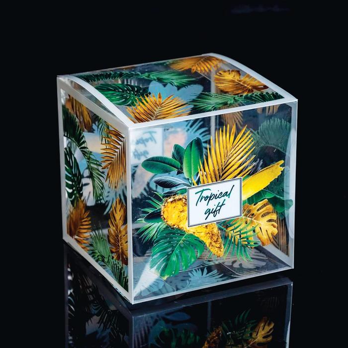 

Подарочная коробка ПВС «Tropical gift», 12 х 12 х 12 см, Коллекция упаковки "Тропическая"