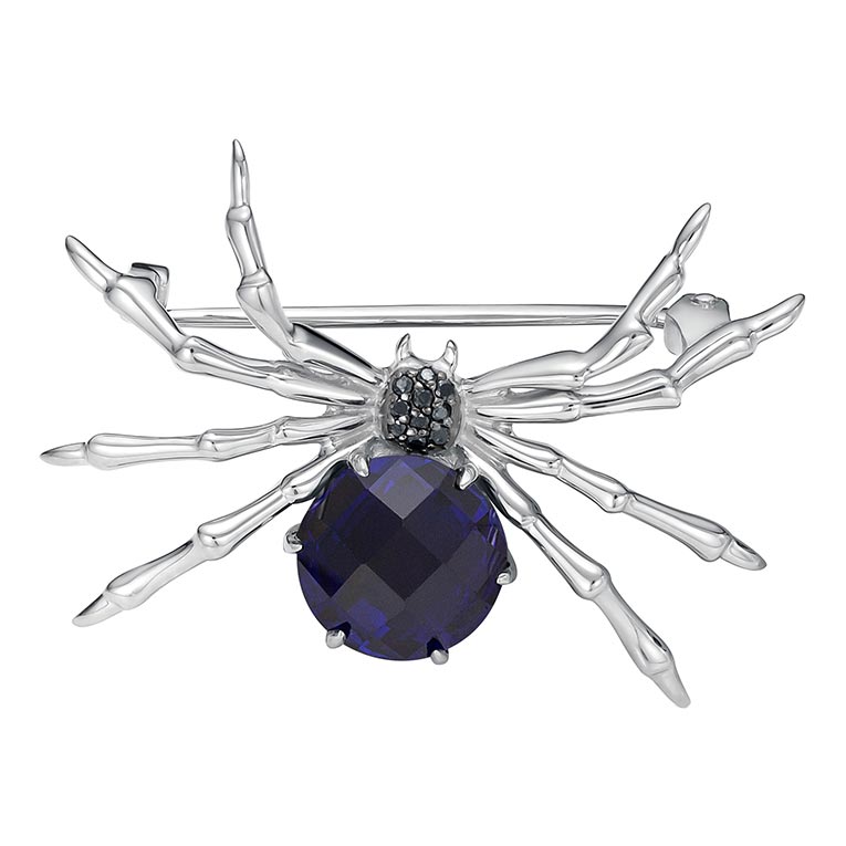 Брошь из белого золота с корундом и бриллиантом Vesna jewelry 91783-256-289-00