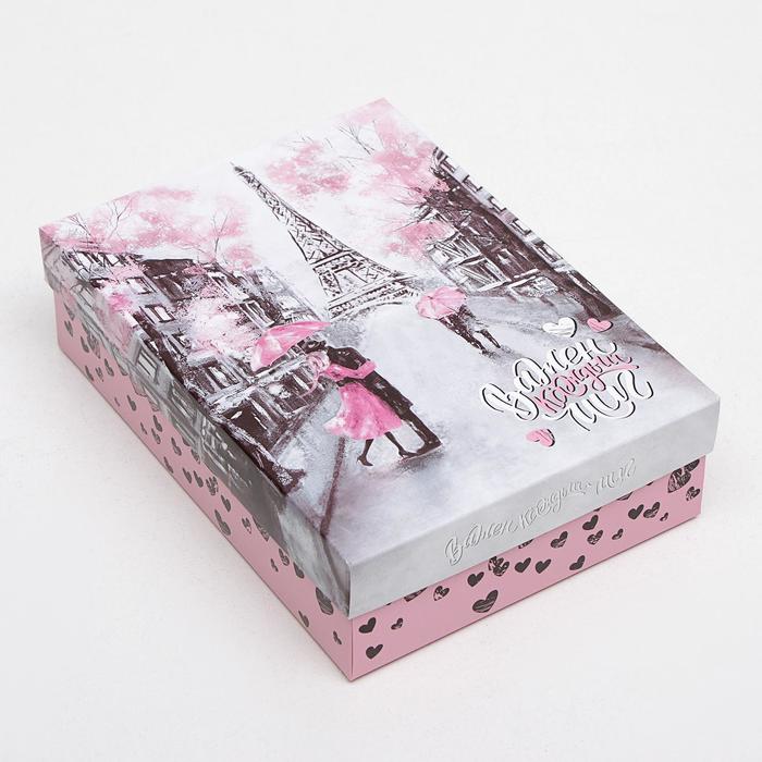 

Подарочная коробка сборная "Важен каждый миг", 21 х 15 х 5,7 см, Коллекция "С любовью!"