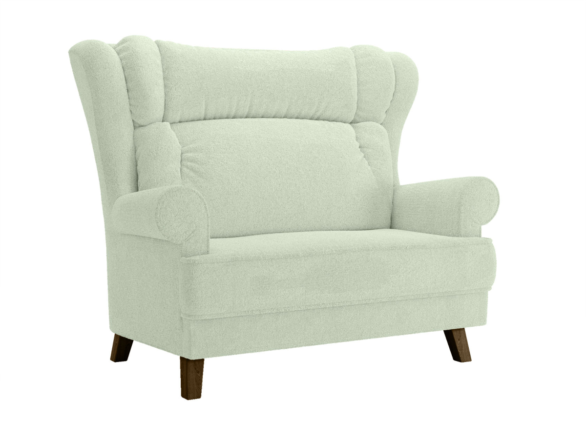 Диван Первый Мебельный Лори Орех Светло-зеленый искусственный мех 29990₽