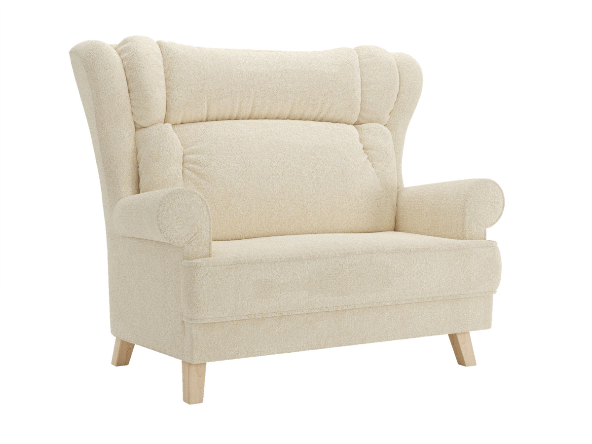 Диван Первый Мебельный Лори Натуральный лак Крем искусственный мех 29990₽