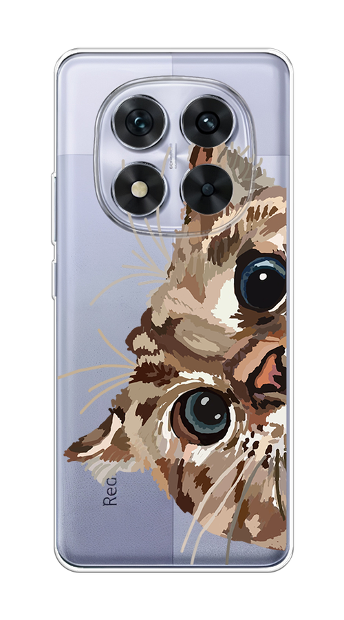 

Чехол на Xiaomi Redmi Note 14 Pro 5G Любопытный кот, Коричневый;синий;черный, 323950-1