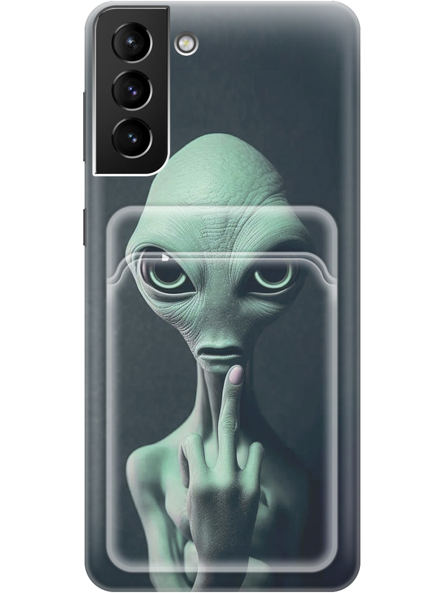 

Силиконовый чехол на Samsung Galaxy S21+ с рисунком "Инопланетянин", Зеленый;синий;черный, 20012054