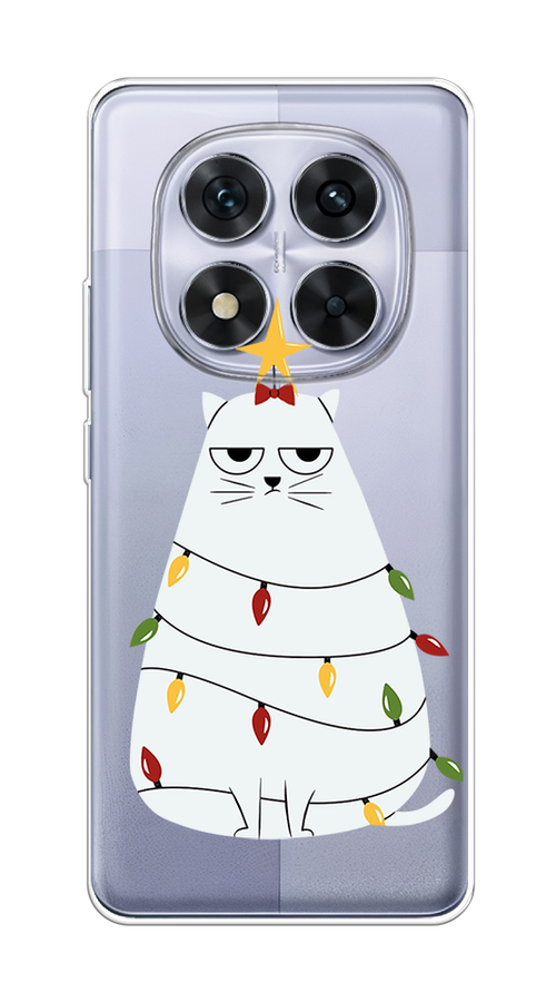 

Чехол на Xiaomi Redmi Note 14 Pro 5G Котик в гирлянде, Белый;красный;желтый, 323950-1