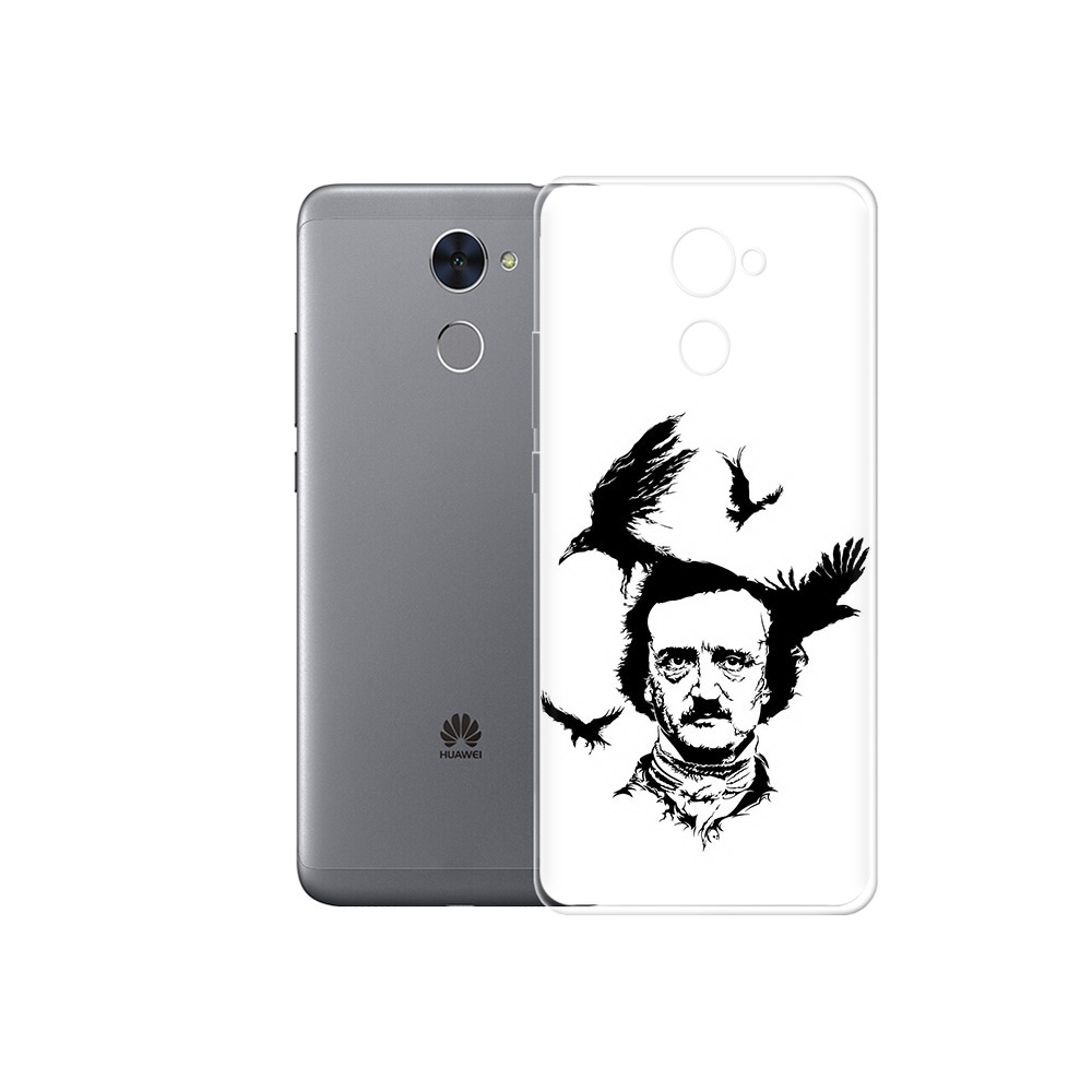 

Чехол MyPads Tocco для Huawei Enjoy 7 Plus Эдгар Аллан черно белый (PT74186.70.204), Прозрачный, Tocco