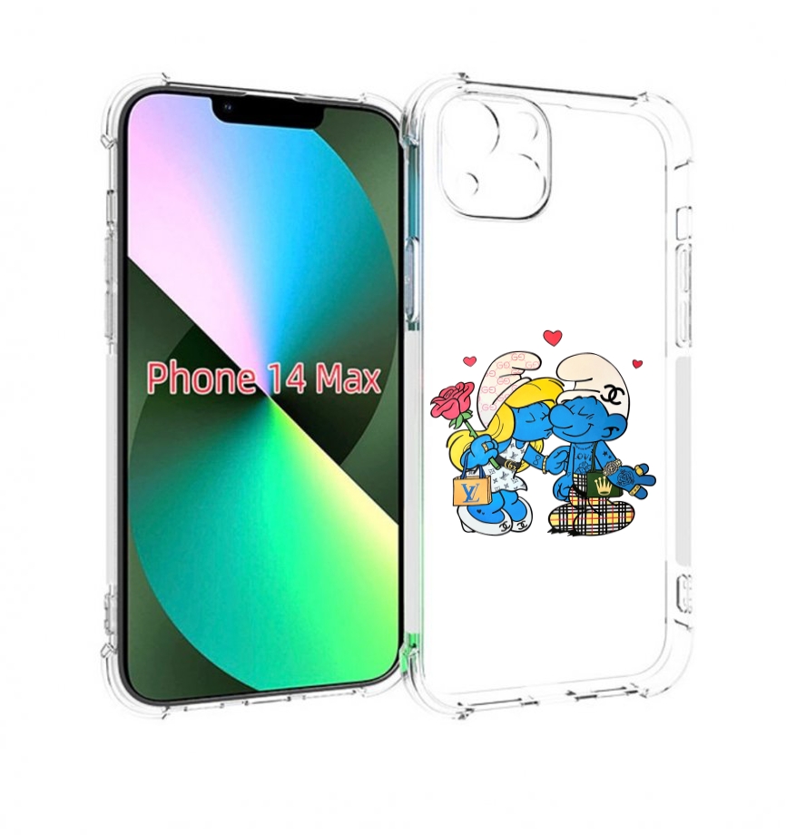 

Чехол MyPads модные-смурфики для iPhone 14 Plus (6.7), Прозрачный, Tocco