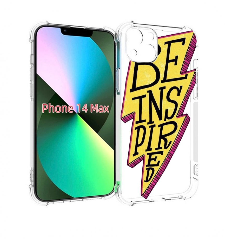 

Чехол MyPads надпись в желтой молнии для iPhone 14 Plus (6.7), Прозрачный, Tocco