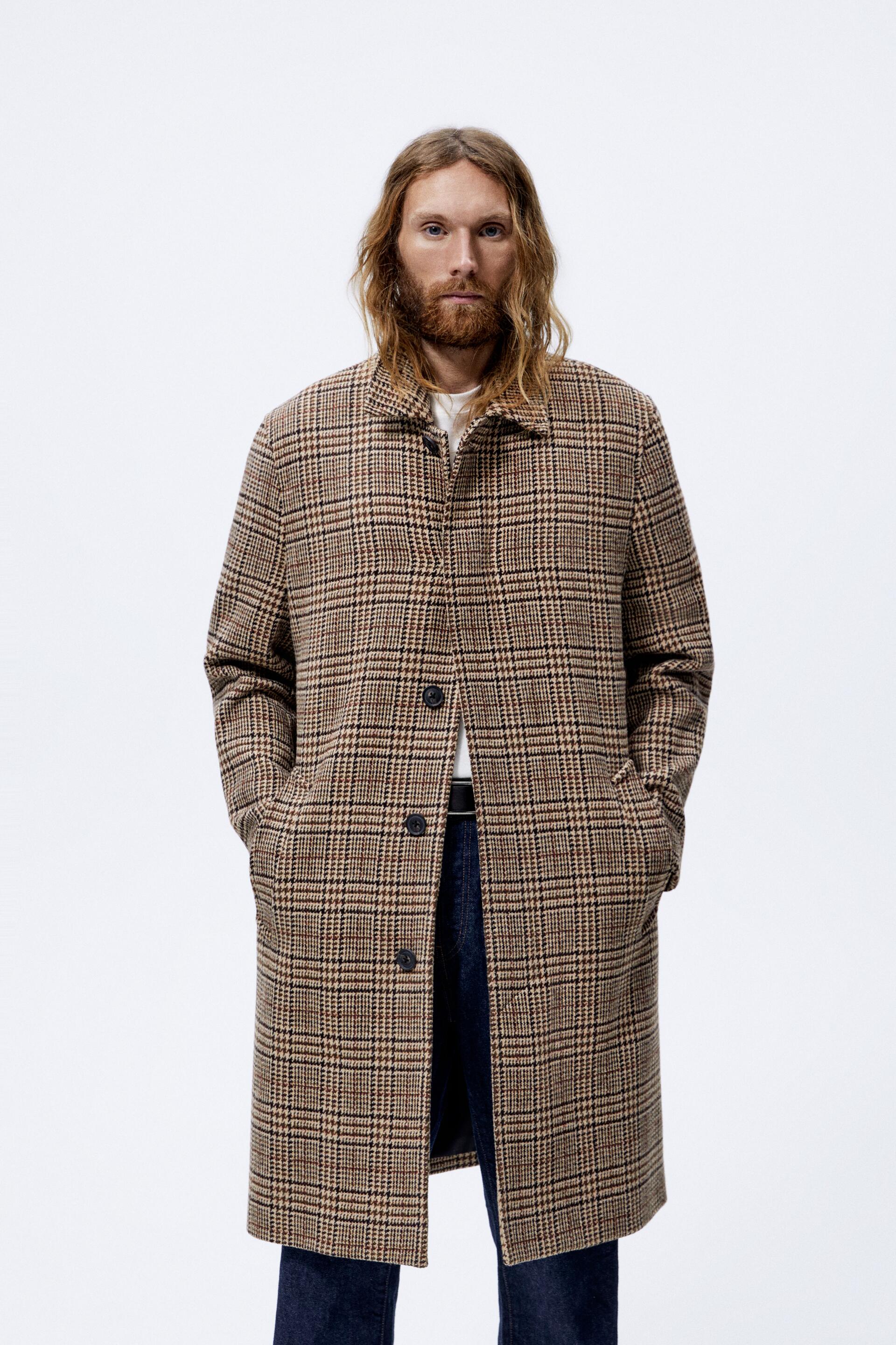

Пальто мужское ZARA 09621312 бежевое S, 09621312