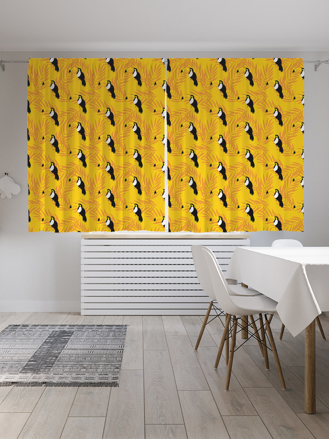 

Шторы JoyArty с фотопечатью "Тропические туканы" из сатена, 290х180 см, Тропические туканы