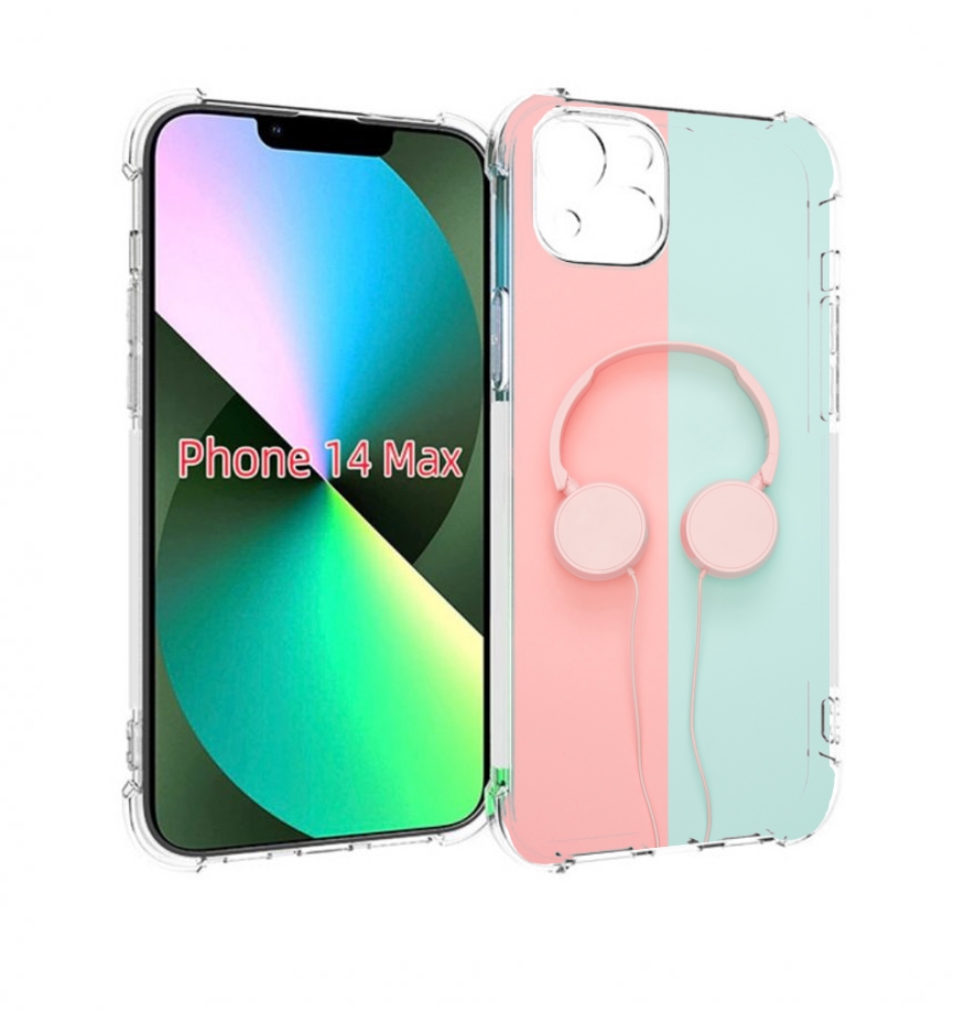 

Чехол MyPads наушники-мализм для iPhone 14 Plus (6.7), Прозрачный, Tocco