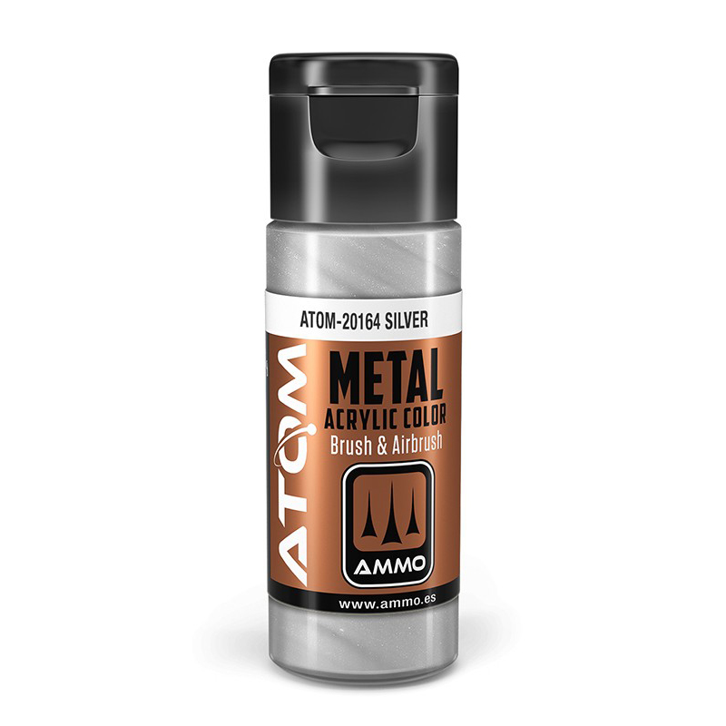 

Акриловая краска Ammo Mig Atom Color Metallic Серебро Silver ATOM20164