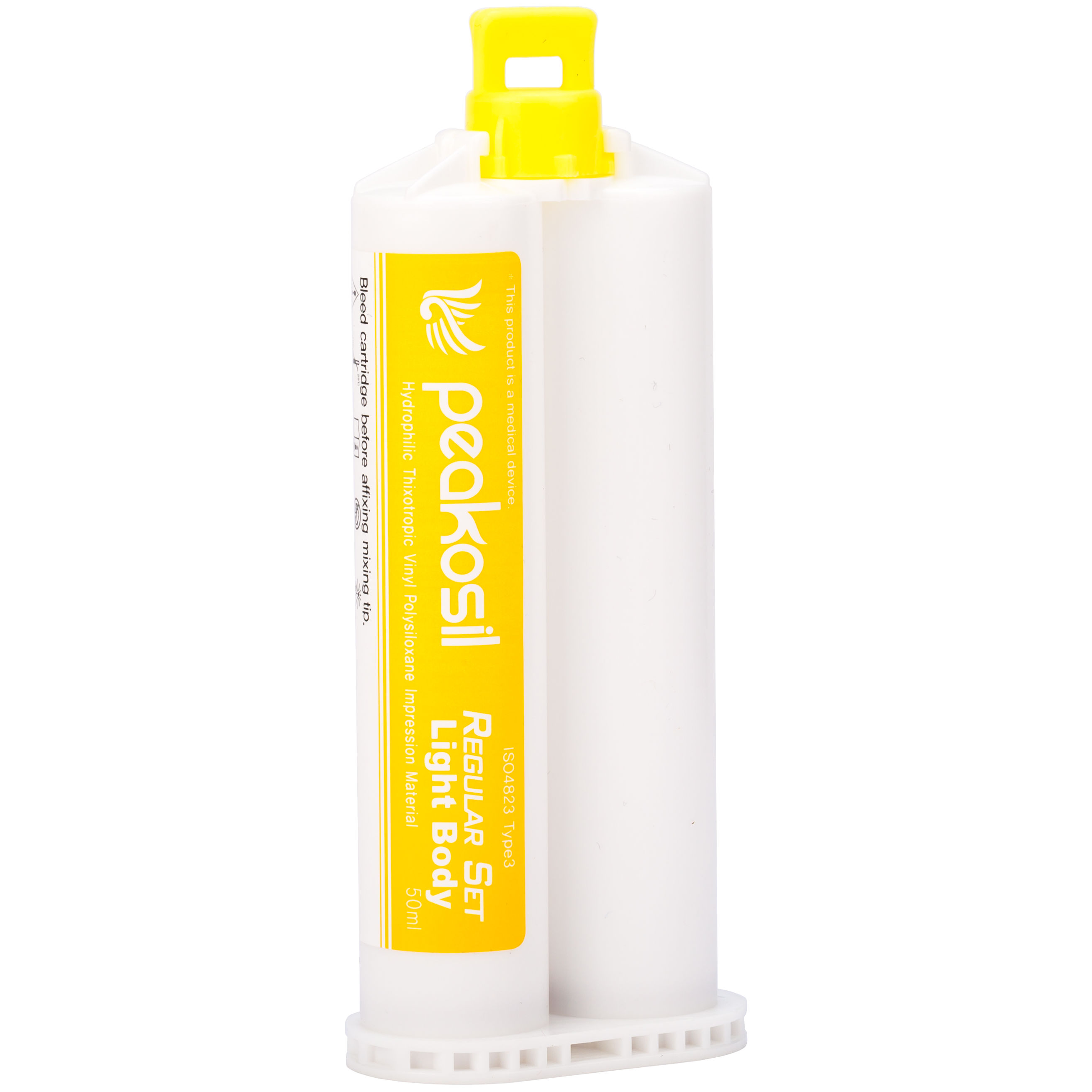 

Слепочная масса PEAKOSIL Light Body Regular Set А-силикон низкой вязкости 50 мл, Желтый