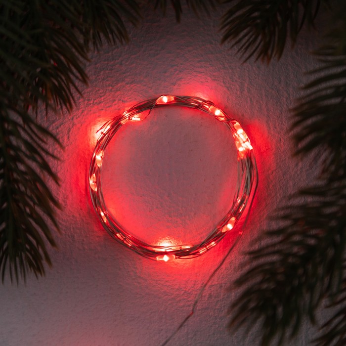 

Гирлянда нить Luazon Lighting IP20, 2 м, 3 режима, свечение красное