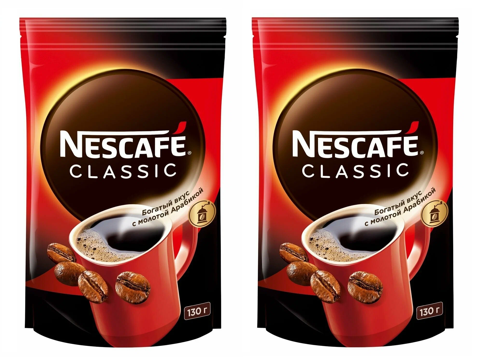 

Кофе растворимый Nescafe Классик с добавлением молотого, 130 г * 2 шт