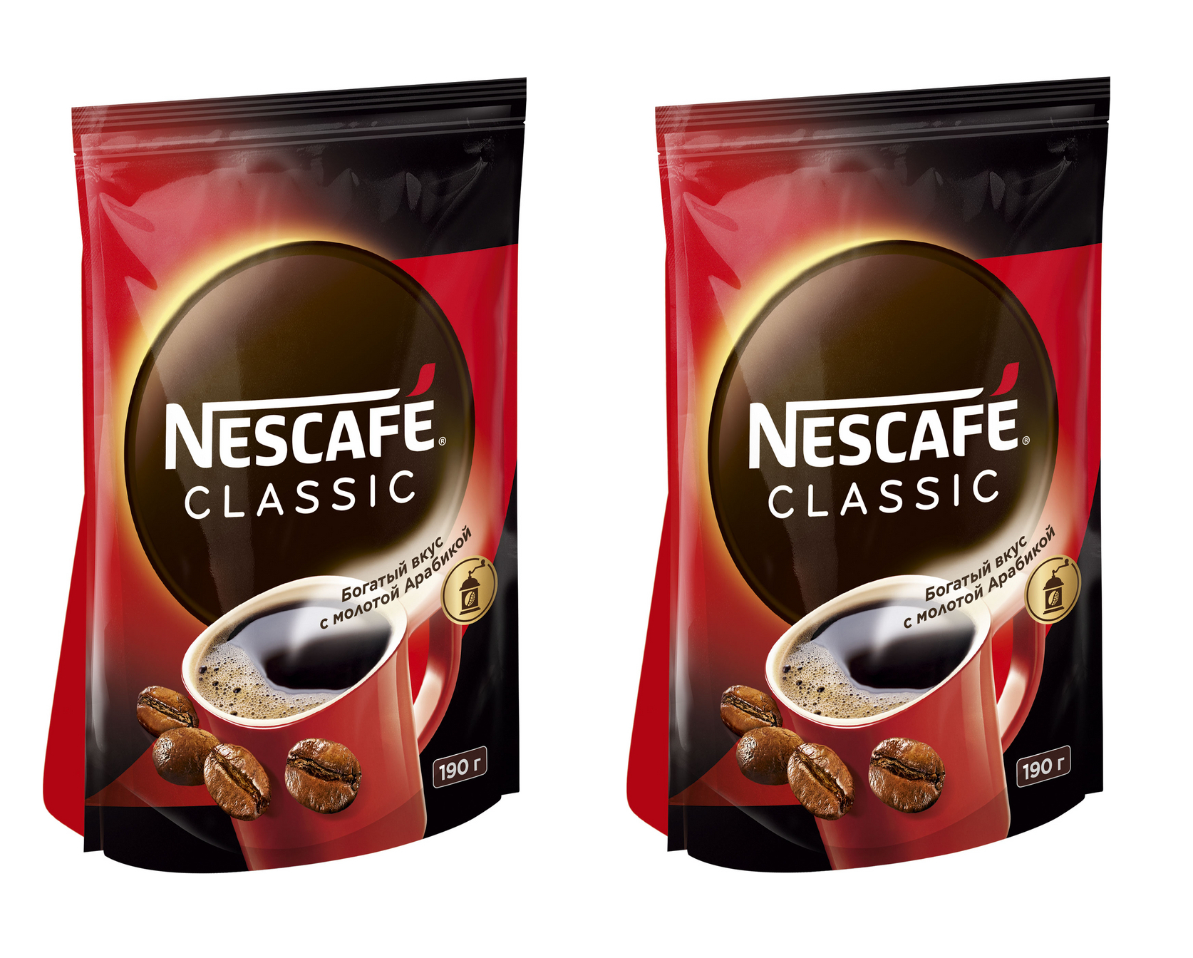 

Кофе растворимый Nescafe Классик с добавлением молотого, 190 г * 2 шт