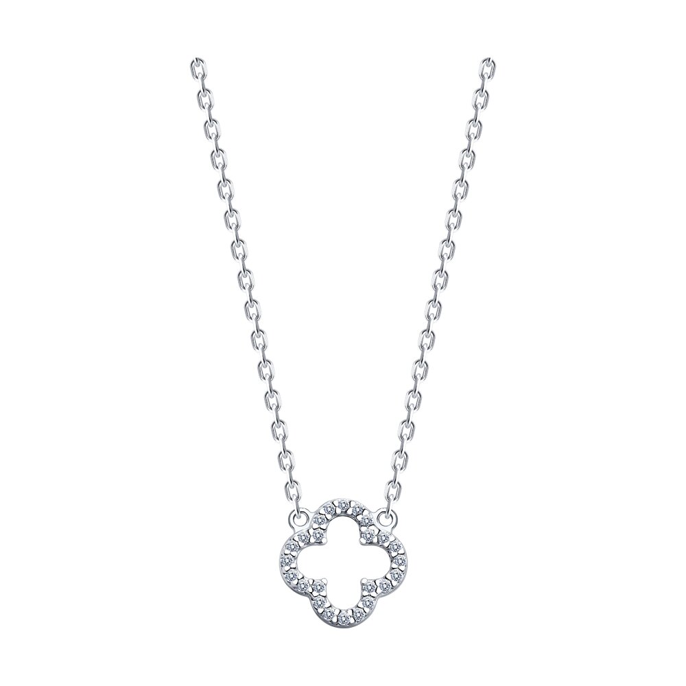 

Колье из серебра 50 см SOKOLOV 94070663, фианит, 94070663