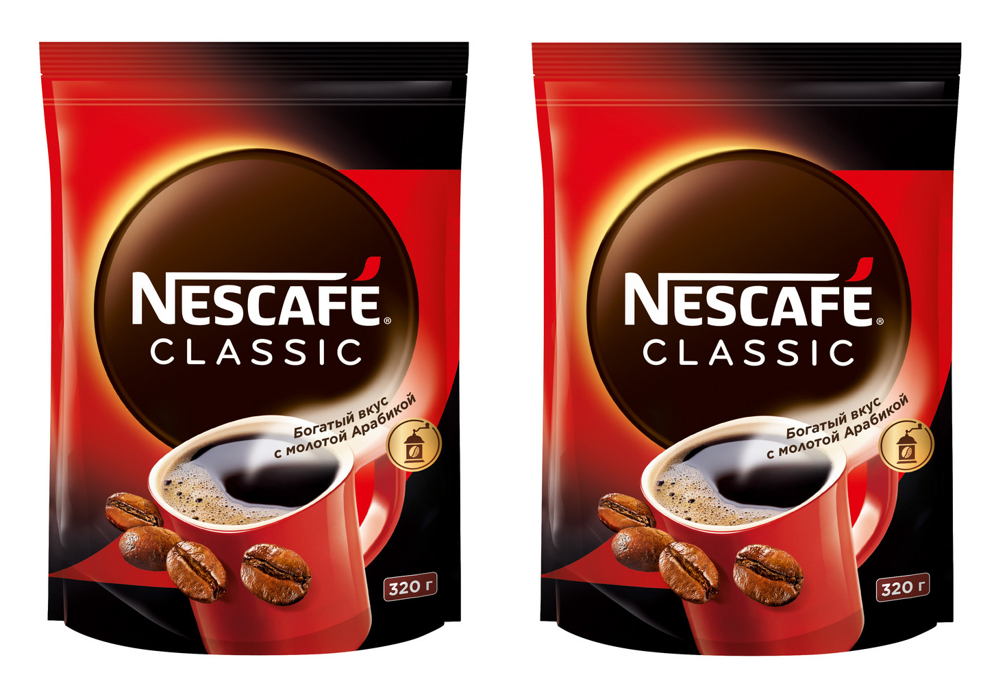 

Кофе растворимый Nescafe Классик с добавлением молотого, 320 г * 2 шт