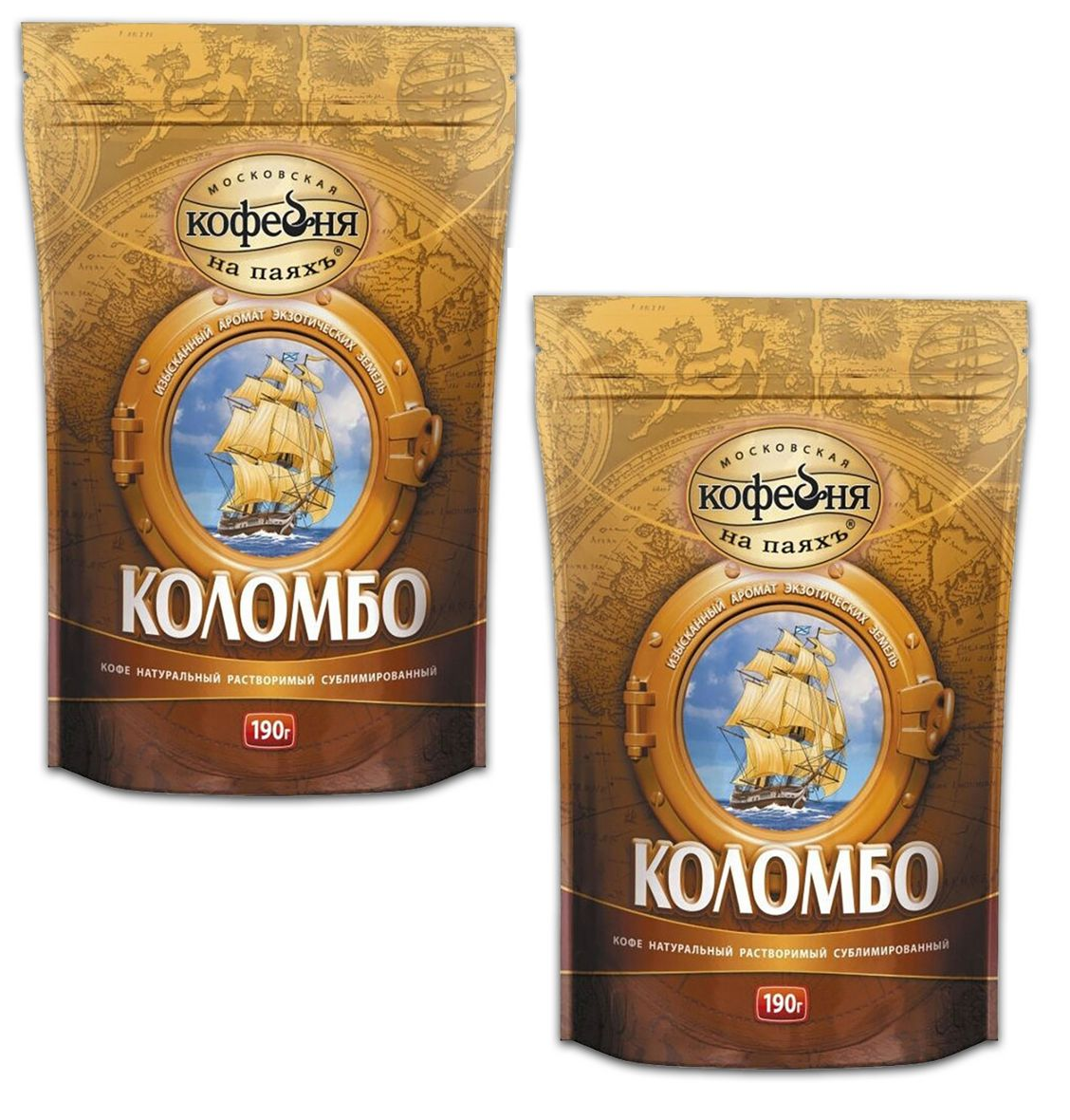 

Кофе растворимый Московская кофейня на паяхъ Коломбо, 190 г * 2 шт