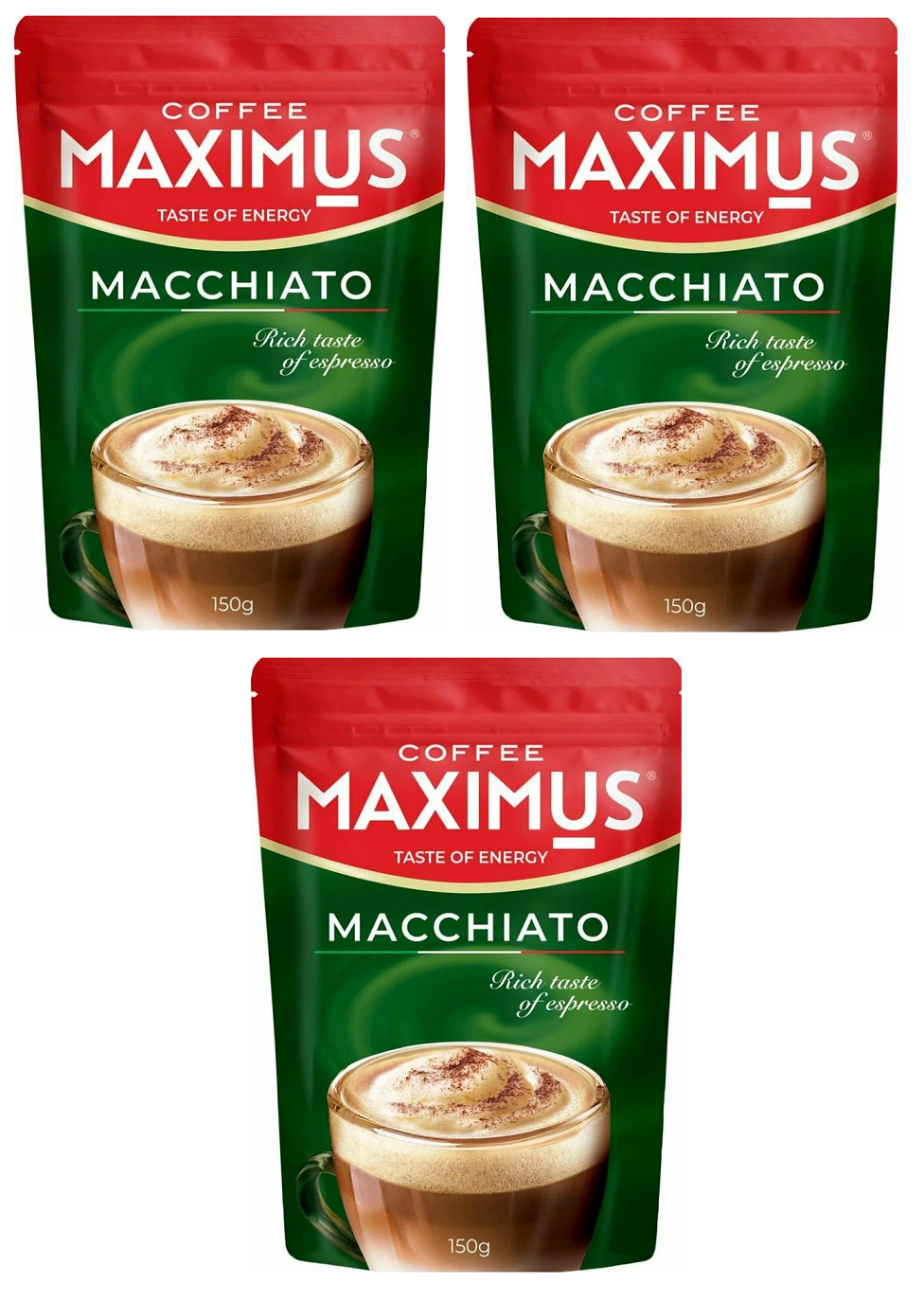 Кофе растворимый MAXIMUS Macchiato, 150 г * 3 шт