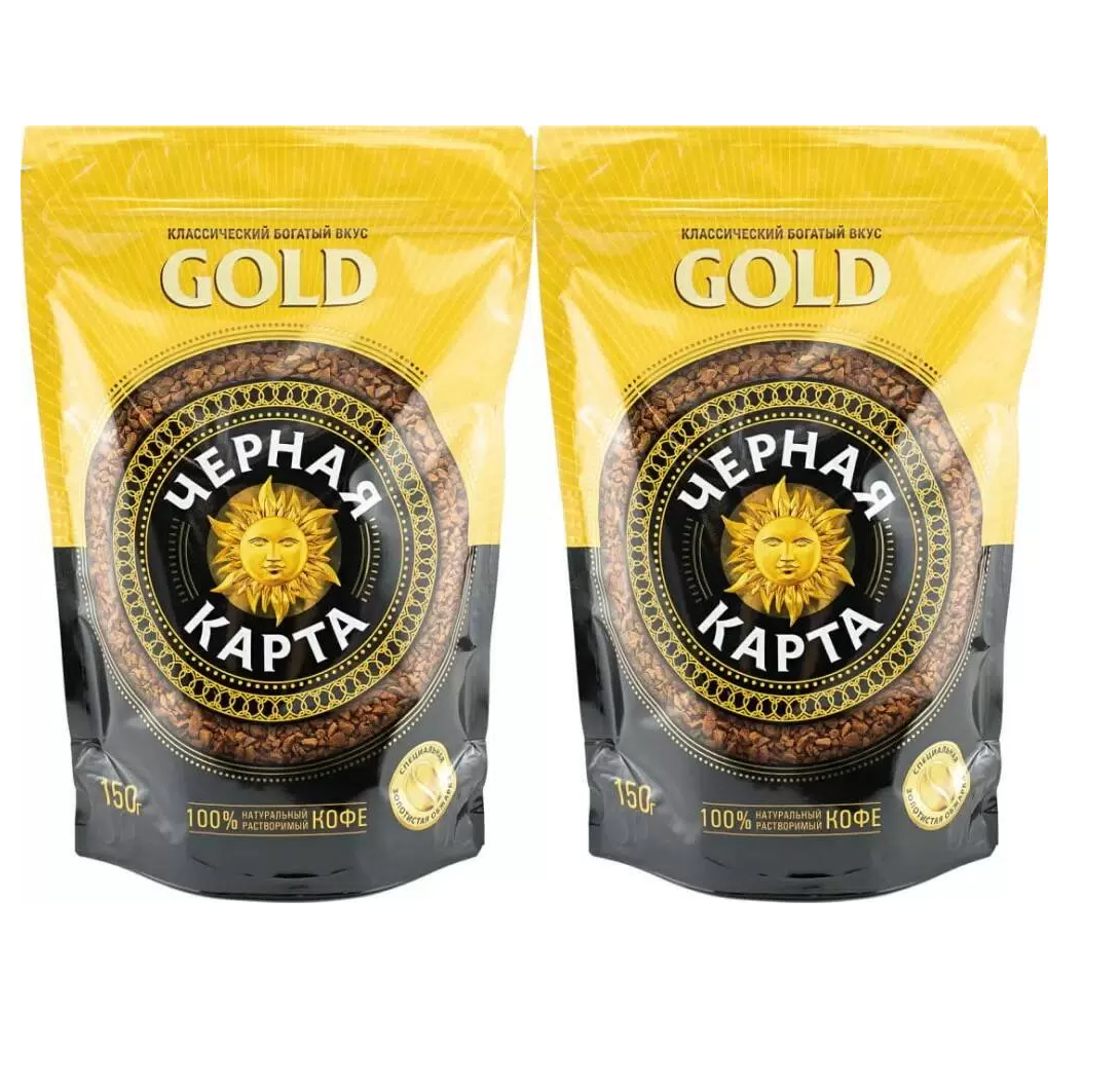 Кофе растворимый Черная Карта Gold, 150 г * 2 шт