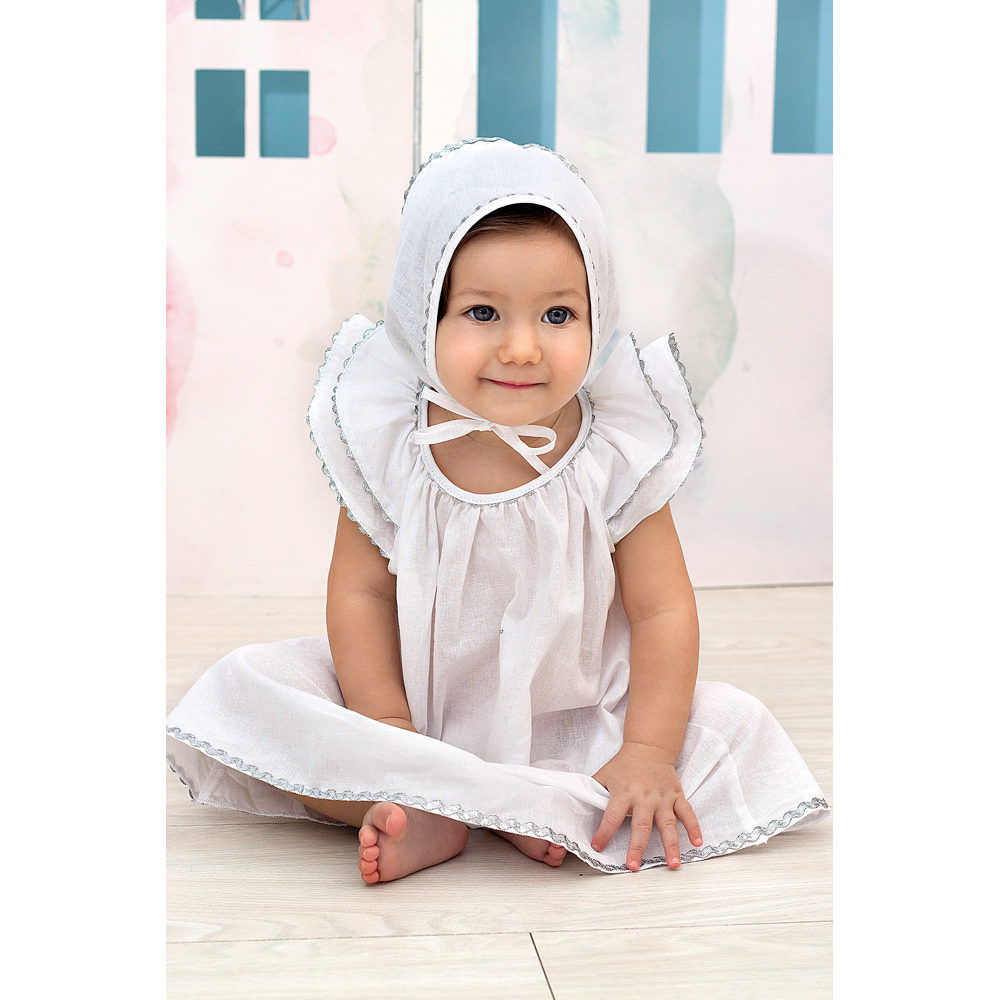фото Pituso комлпект для крещения девочки платье, чепчик, пеленка, мешочек р.68-74 697p/12