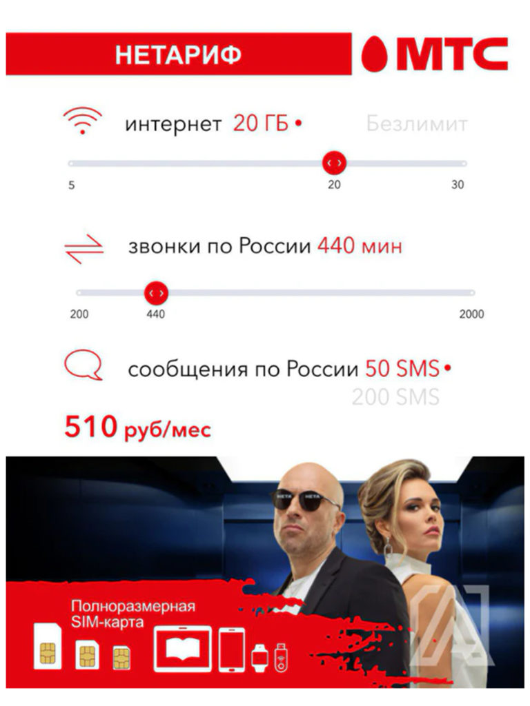 

Сим-карта Мтс НЕТАРИФ
