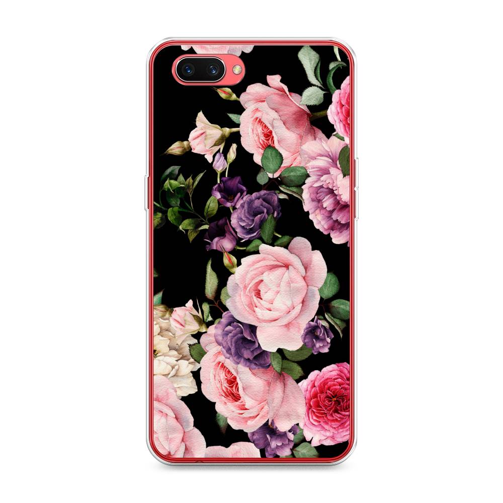 фото Чехол awog "пионы на черном" для oppo a3s