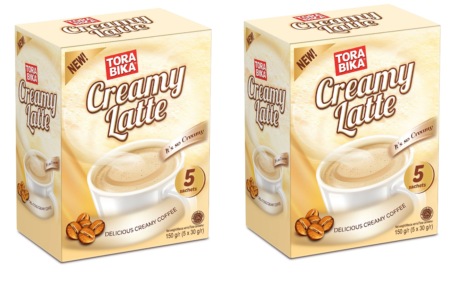 Кофе растворимый Torabika Creamy Latte 5 пакетиков по 30 г 2 упаковки 539₽