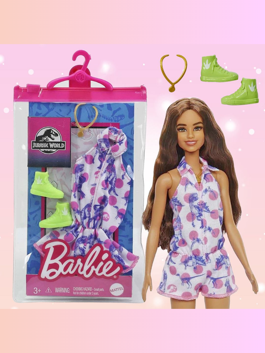 

Одежда и аксессуары для куклы Барби Barbie стиль Динозавры, Фиолетовый