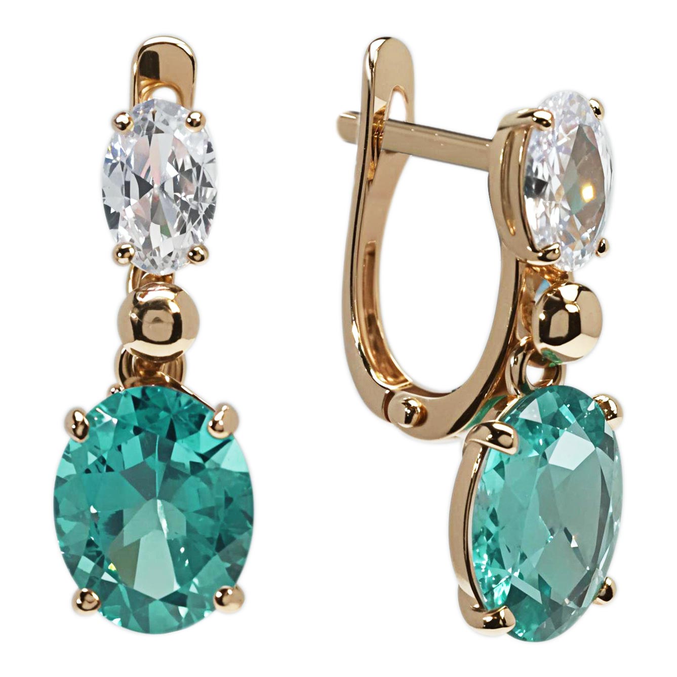 Серьги из красного золота с ситаллом и фианитом Гранат 1.20.11.4474.00-4526