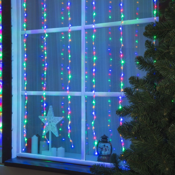 

Гирлянда "Водопад" 2 х 1.5 м , IP44, прозрачная нить, 400 LED