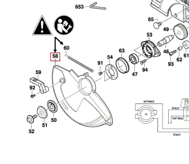 фото Кожух защитный пилы циркулярной gks 235 turbo bosch 1600a00xz2