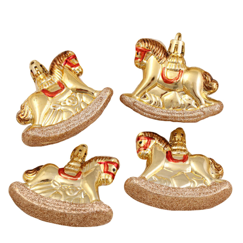 

Игрушка елочная Лошадка - качалка (набор 4 шт) 6,5х5 см золото 4942044