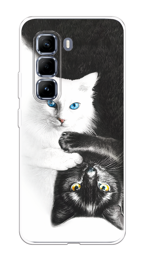 

Чехол на Infinix Hot 50 Pro "Коты Инь-Янь", Черный;белый;голубой, 3106950-1