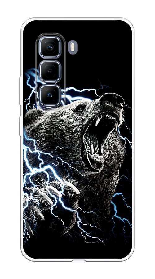 

Чехол на Infinix Hot 50 Pro "Гроза и медведь", Черный;серый;серебристый, 3106950-1