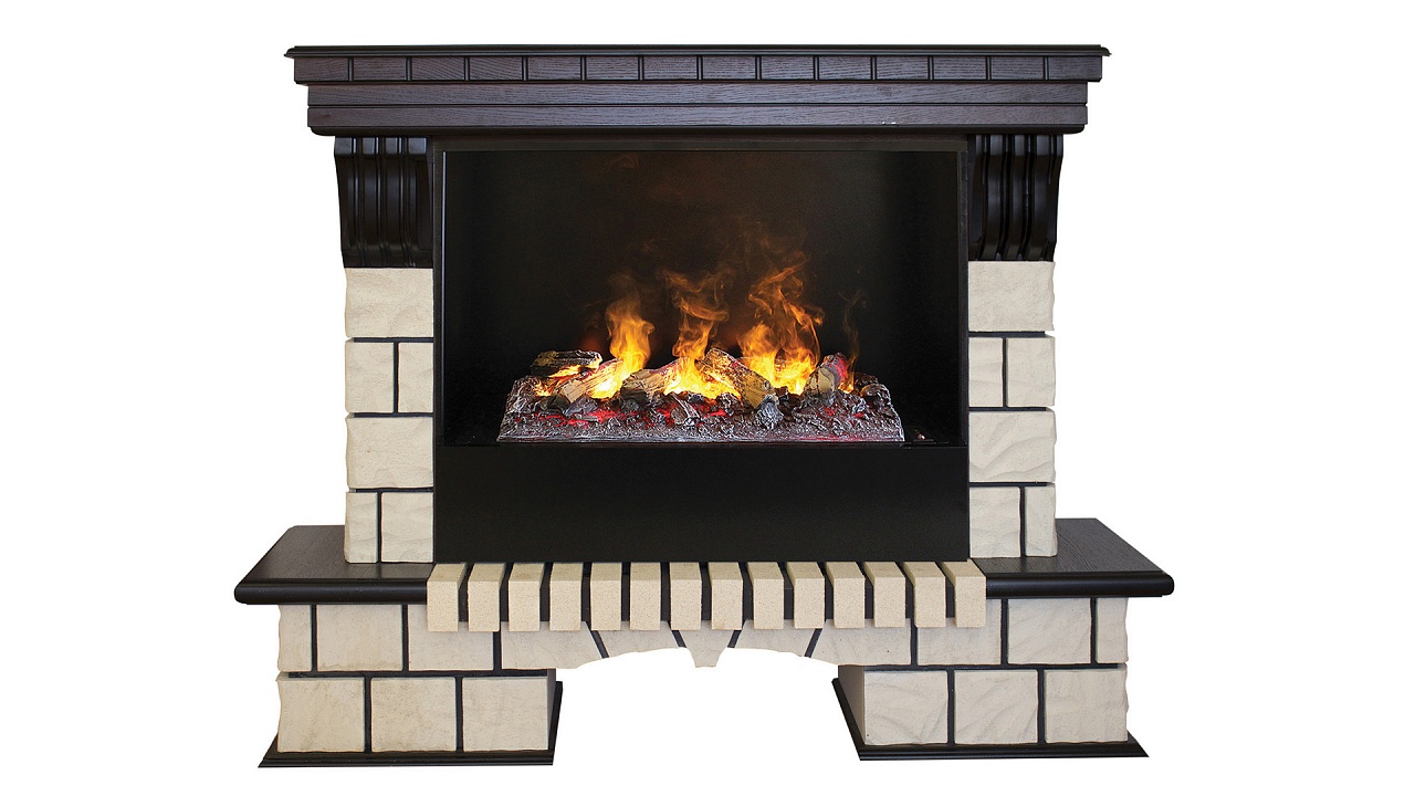 фото Stone 26 ao с очагом 3d cassette 630 + black вставка realflame
