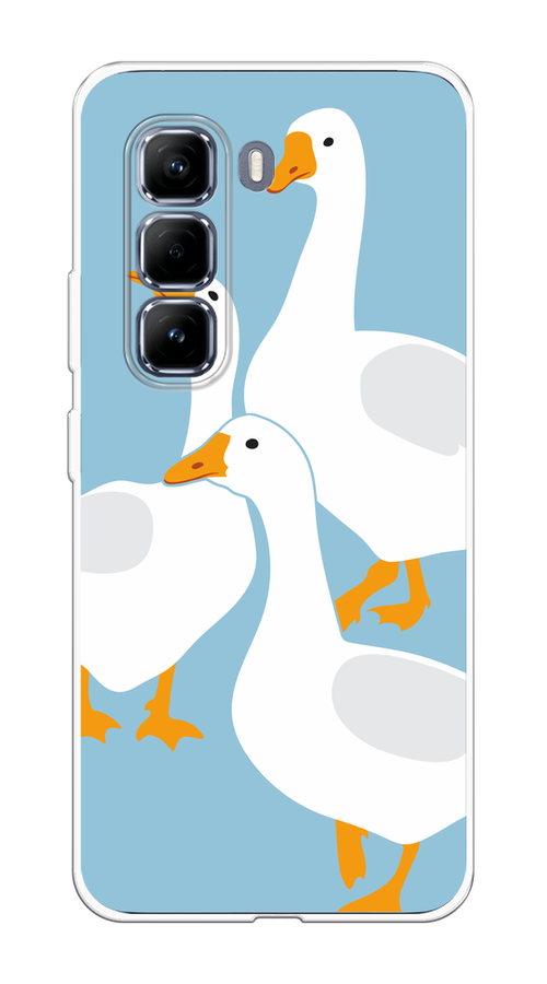 

Чехол на Infinix Hot 50 Pro "Гусиное трио", Голубой;белый;серый;желтый, 3106950-1