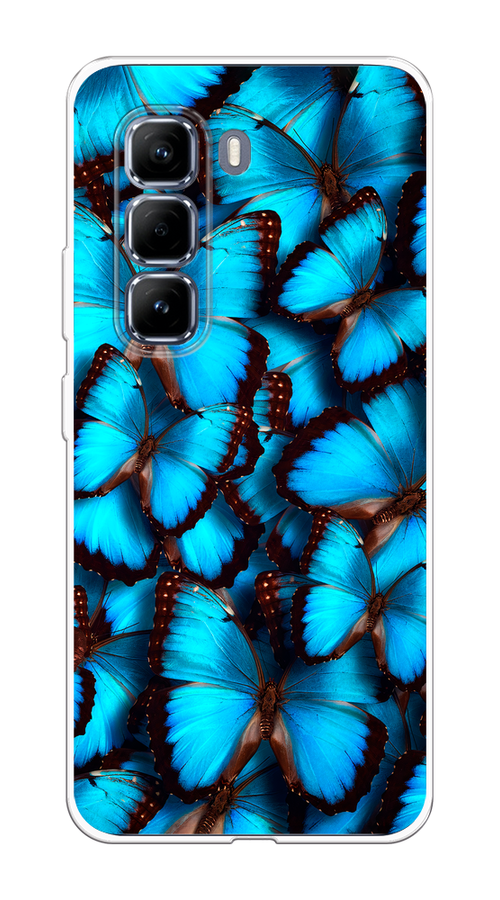 

Чехол на Infinix Hot 50 Pro "Тропическая бабочка 2", Голубой;черный, 3106950-1