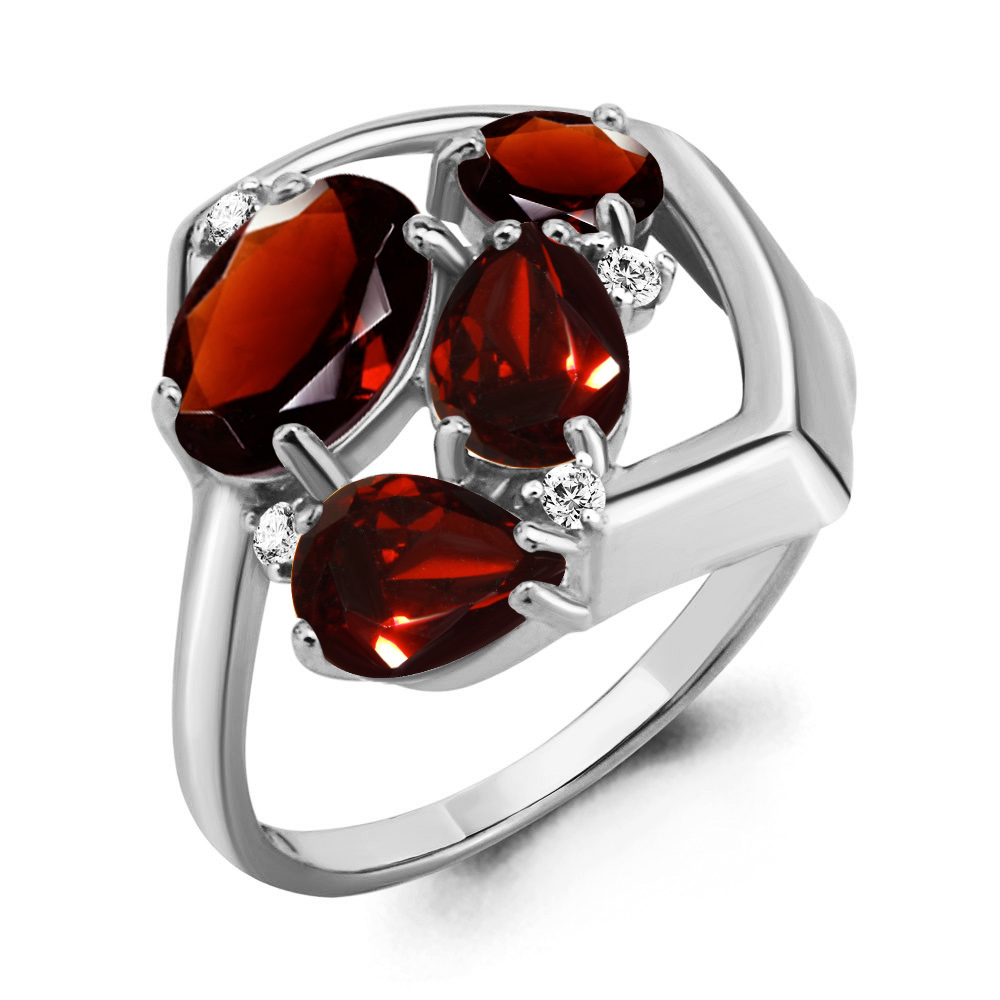 

Кольцо из серебра с гранатом р. 19 Aquamarine 6905603А_925_р, 6905603А_925_р