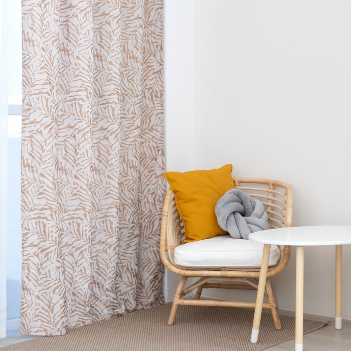 Этель Элит бежевый, на шторной ленте, 130х300 см, 150 г/м2