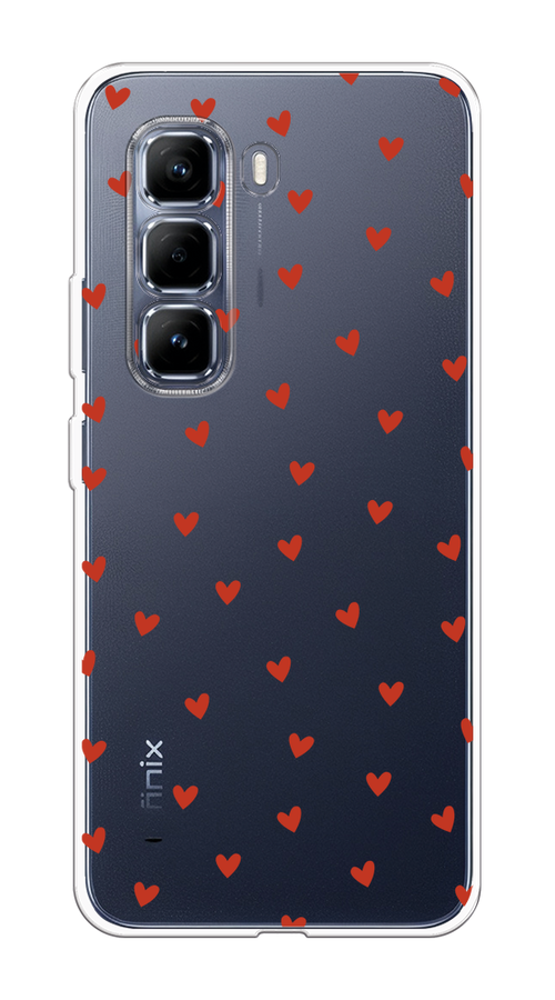 

Чехол на Infinix Hot 50 Pro "Red hearts", Красный;прозрачный, 3106950-1