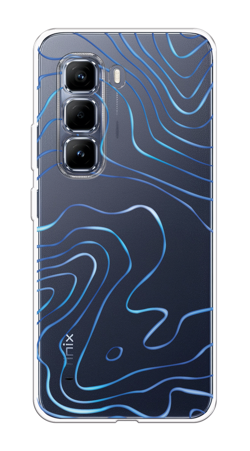 

Чехол на Infinix Hot 50 Pro "Blue lines", Прозрачный;синий, 3106950-1