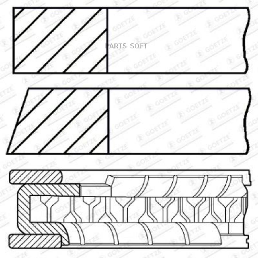 Комплект Поршневых Колец 1Шт GOETZE ENGINE 0844300000