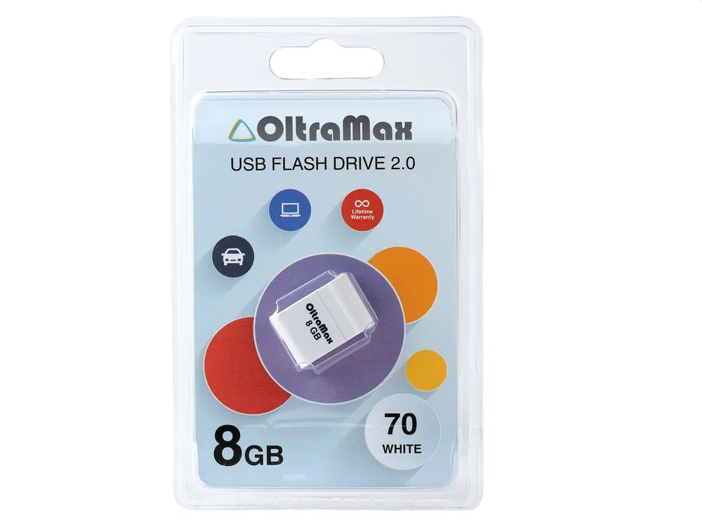 Флэш драйв USB   8GB 2.0 OltraMax 70 White