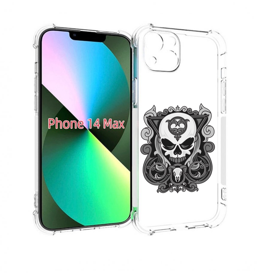 

Чехол MyPads орнамент-на-черепе для iPhone 14 Plus (6.7), Прозрачный, Tocco