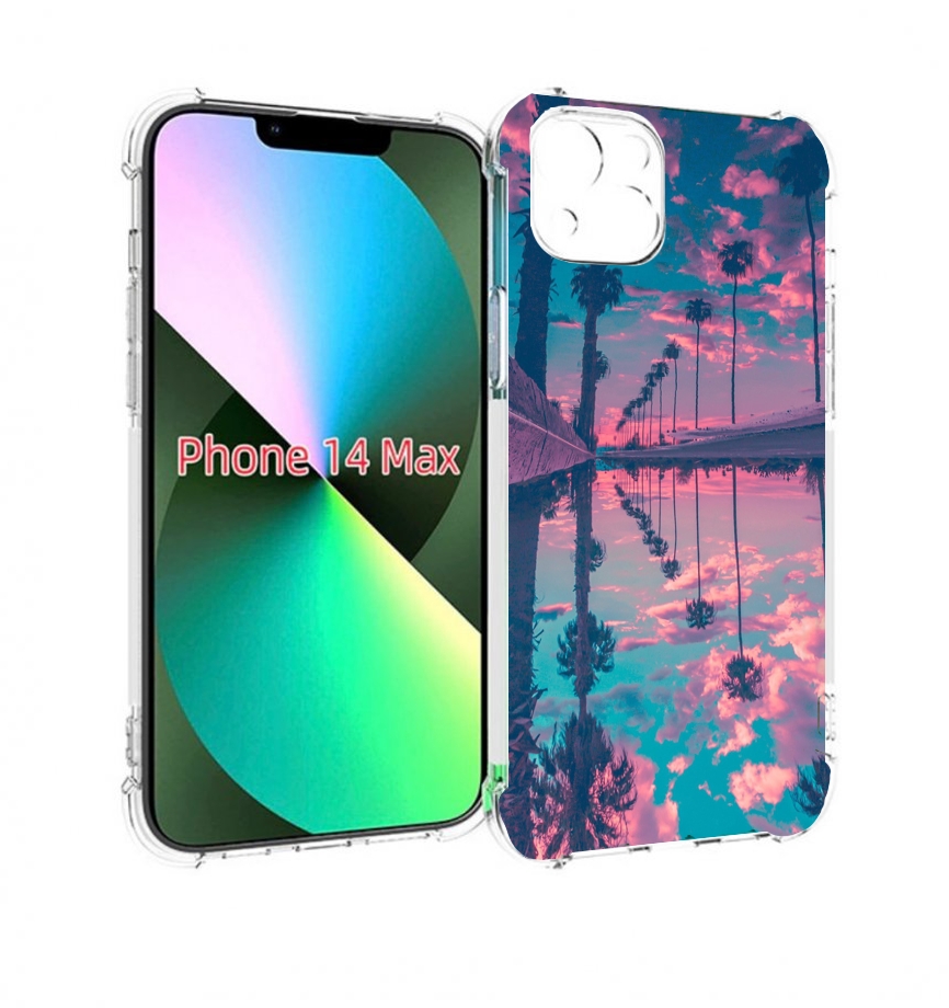 

Чехол MyPads отражение-пальм для iPhone 14 Plus (6.7), Прозрачный, Tocco