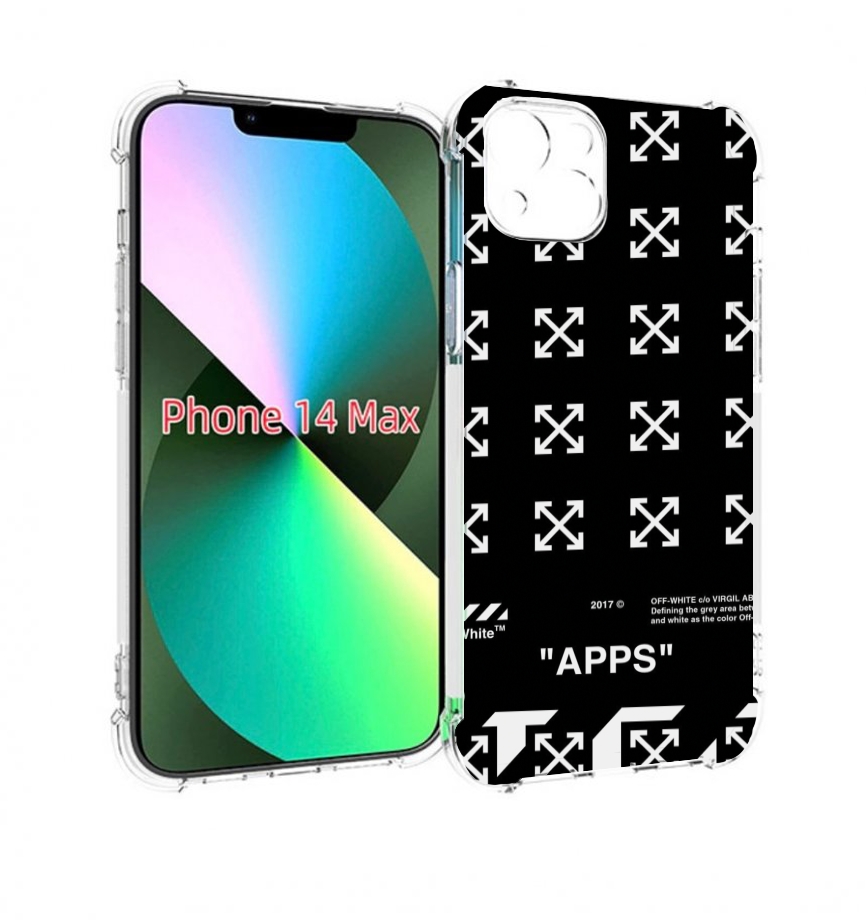 

Чехол MyPads оф-вайт-значки для iPhone 14 Plus (6.7), Прозрачный, Tocco